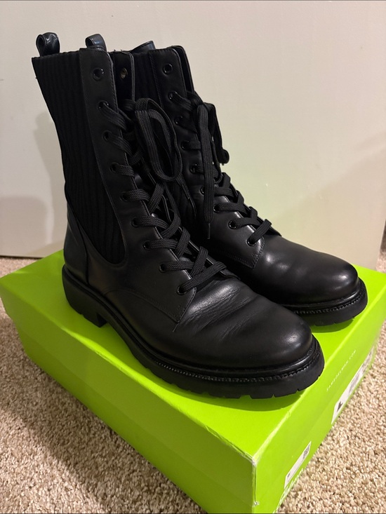 Sam Edelman Shoes - Sam Edelman Lydell Black Leather Lace-Up Women's Combat Boots